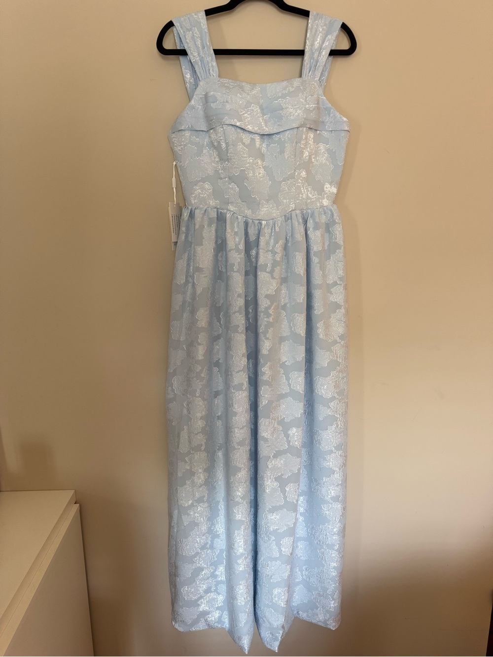 Womens Light Blue Floral Jacquard Dress - NWT new Size 6